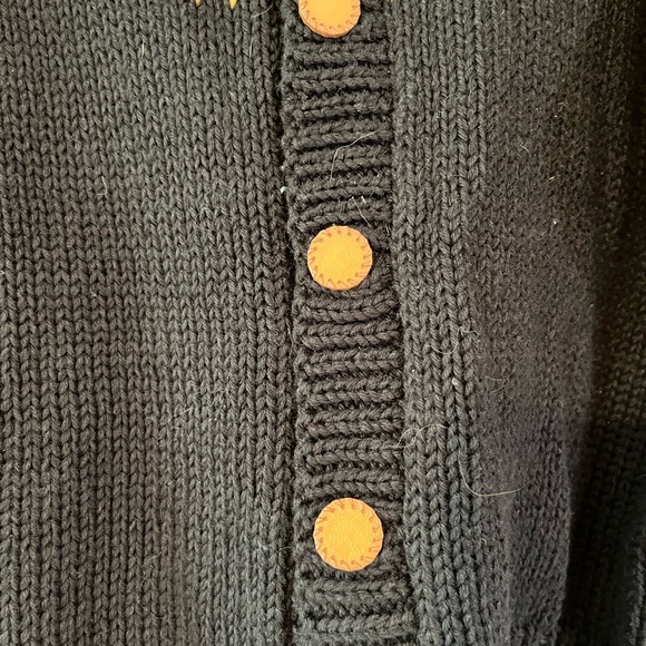Children’s Cowboy Knit Sweater Leather Buttons - Picture 4 of 4